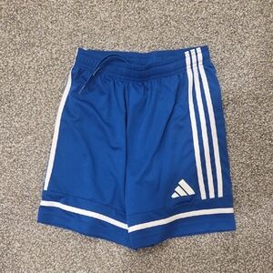 adidas Blue Kids Athletic Shorts with White Stripes